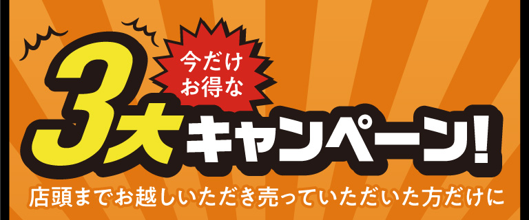 今だけお得な3大キャンペーン!