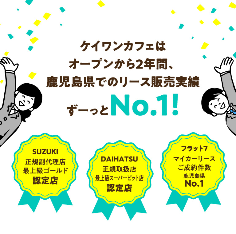 鹿児島県でのリース販売実績ずーっとNo.1